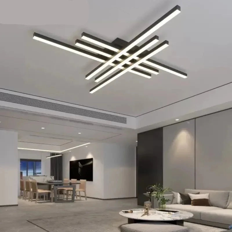 Led over lap lines ceiling light