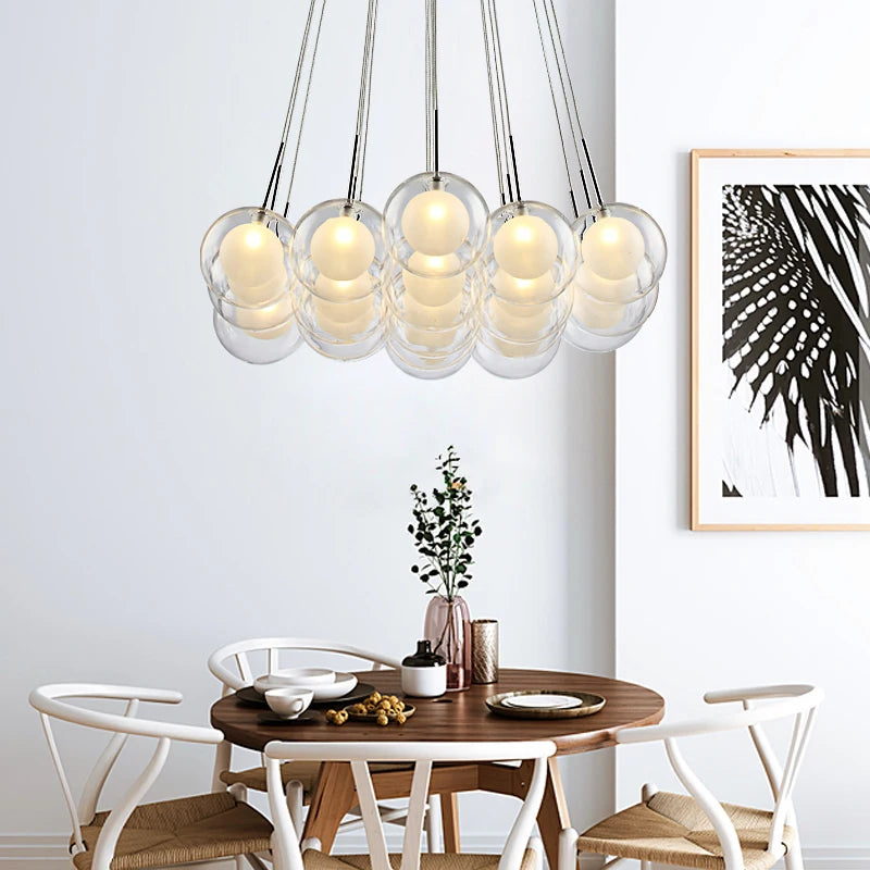 Nordic Led Glass ball chandelier