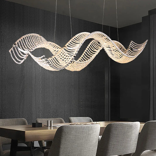 Ocean Wave Luxury Crystal Ceiling Chandeliers