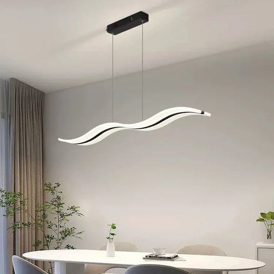 LED wavey Strip Pendant Light