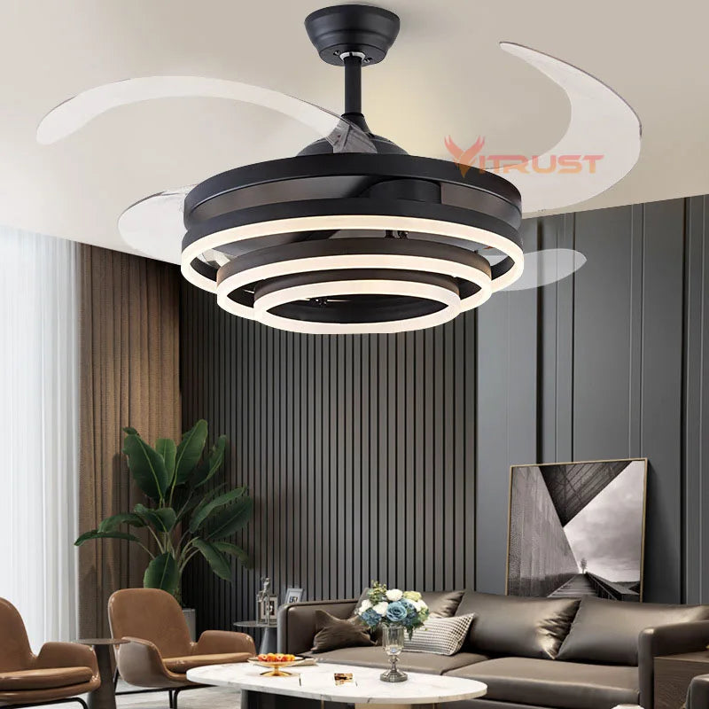 Modern LED Ring Ceiling Fan Light