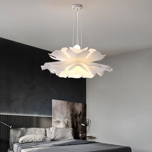 Nordic Led white camellia Chandelier