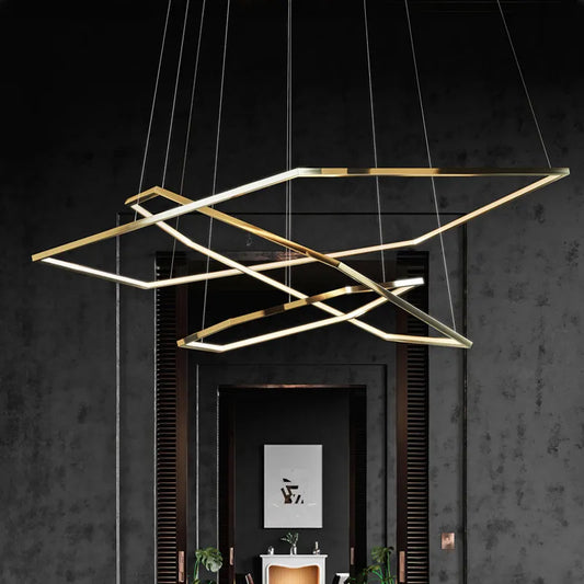 Modern Luxury Gold octagon LED Pendant Lights