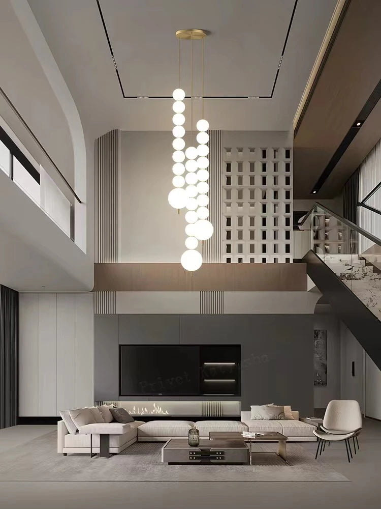 Magic bean All Copper White Ball Lusters Hanging chandelier