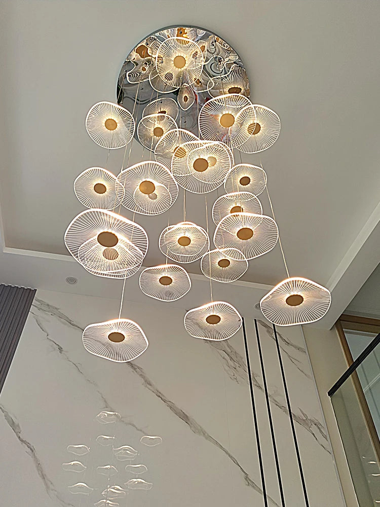 Duplex Villa Led jelly fish chandelier