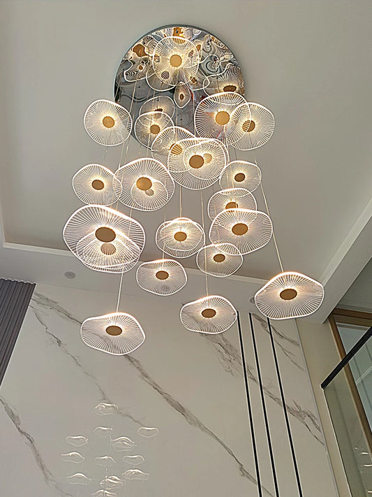 Duplex Villa Led jelly fish chandelier