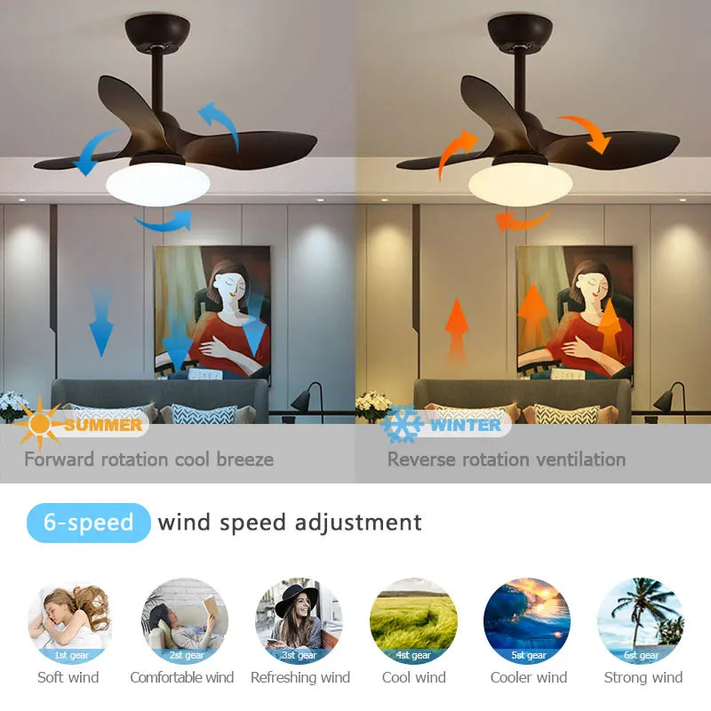 Mini Ceiling Fan Lamp With Remote Control