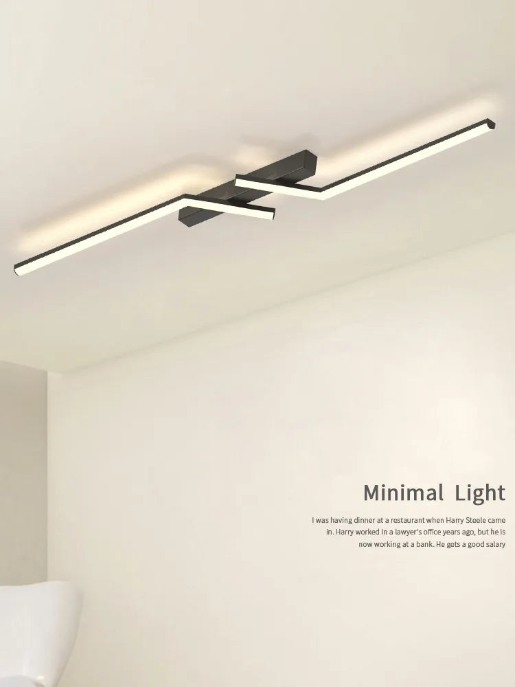Nordic LED Long L Strip Surface Mounted Ceiling Lights