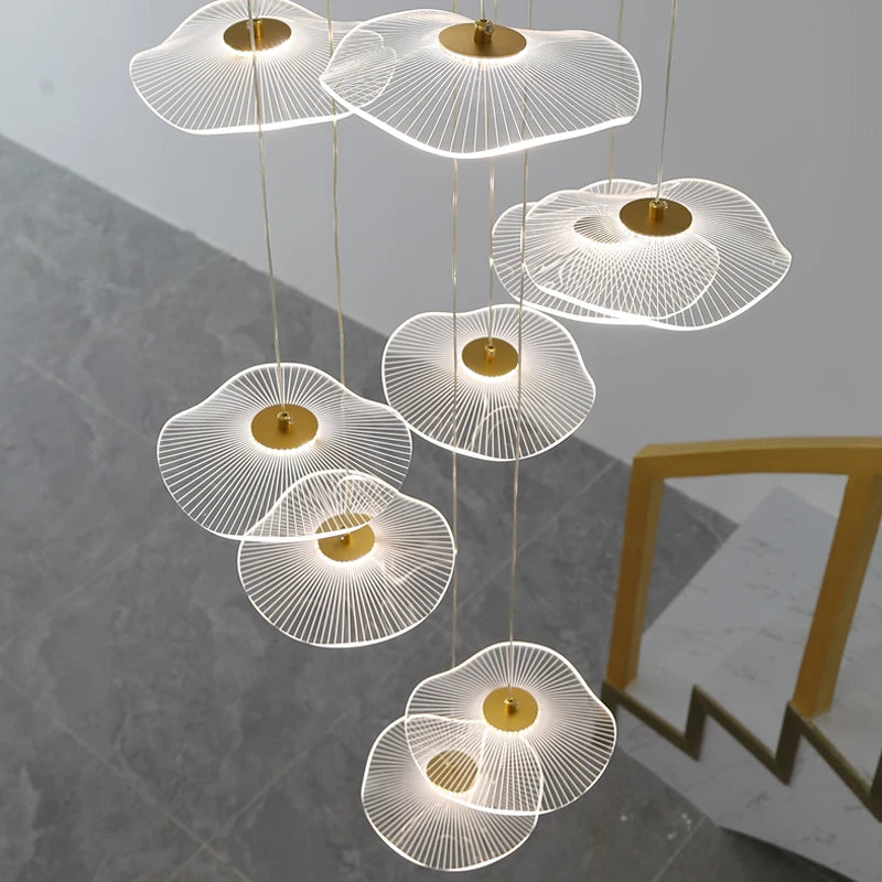 Duplex Villa Led jelly fish chandelier