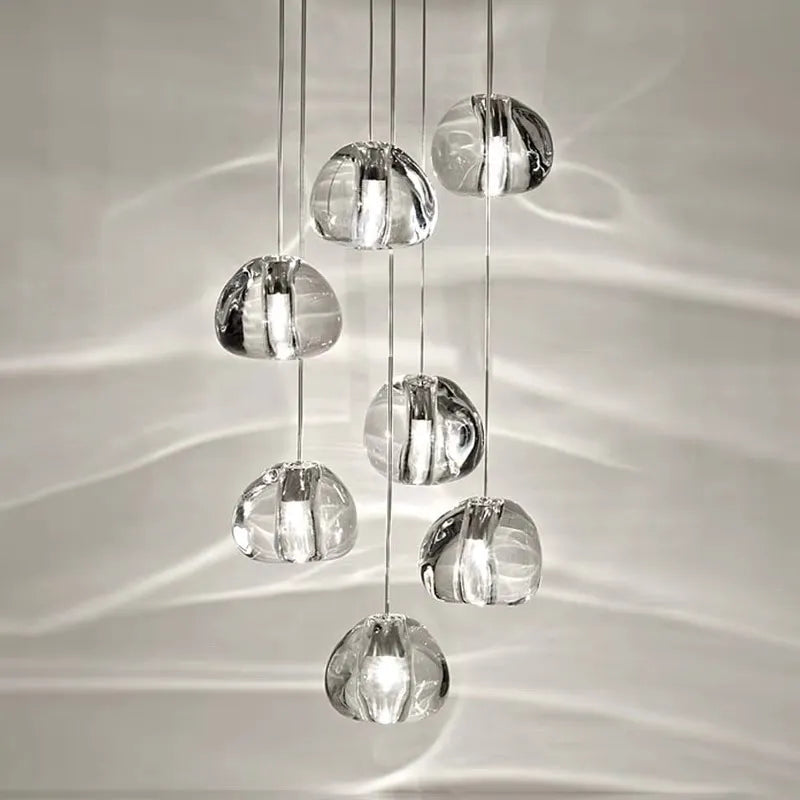 Led Luxury Staircase Crystal Ball Design Chandelier