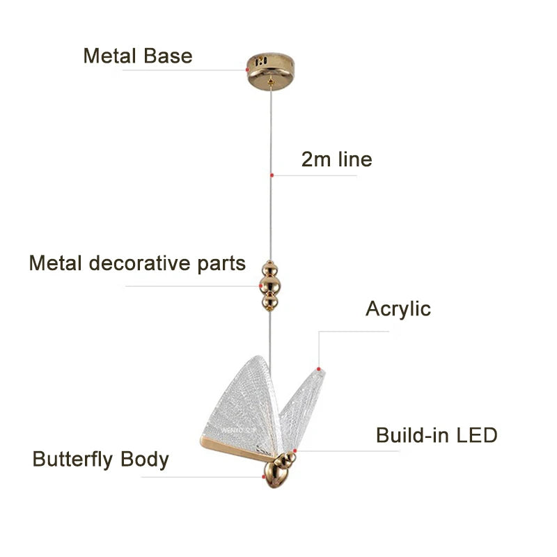 LED Butterfly Hanging pendent light