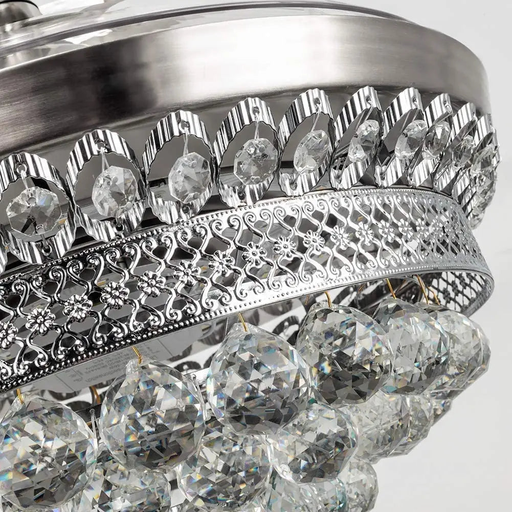 Crystal Fandelier Chrome Ceiling Fan