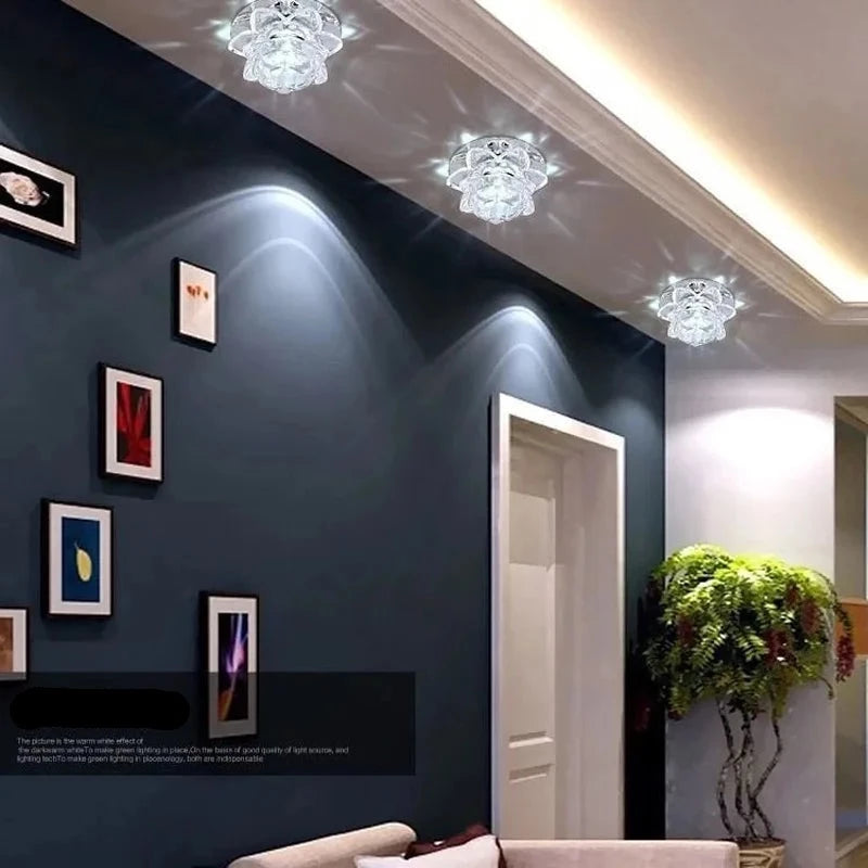 Luz de techo de cristal LED, decoración para sala de estar, pasillo, luz de techo empotrada