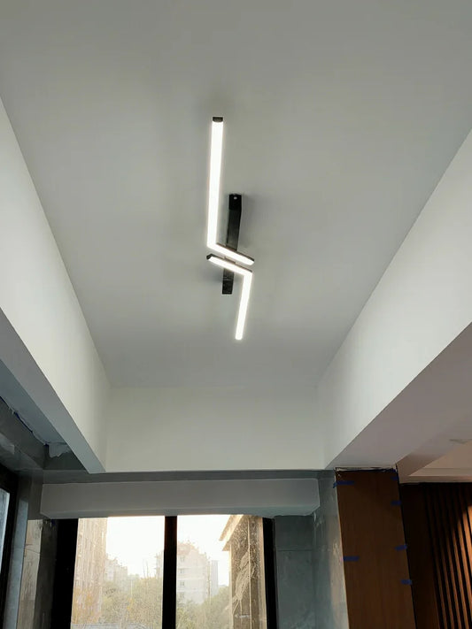 Nordic LED Long L Strip Surface Mounted Ceiling Lights