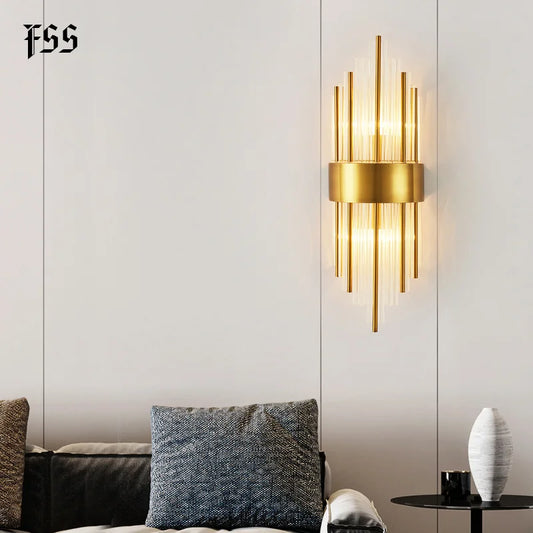 Gold Crystal LED Sconce lights
