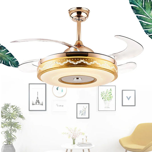 Bluetooth remote control gold ceiling fan