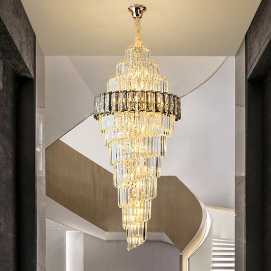 Villa Hollow Long crystal Chandelier