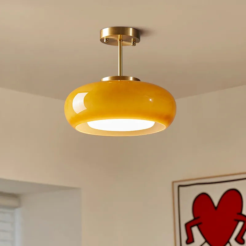 Yellow Glass LED Pendant Light