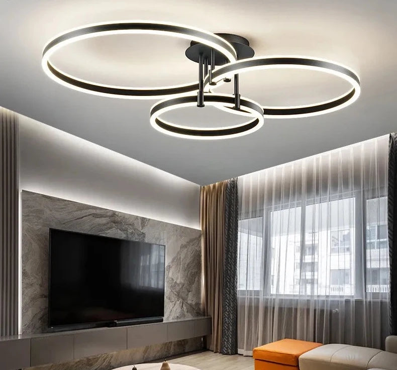 Led Rings/square Chandelier