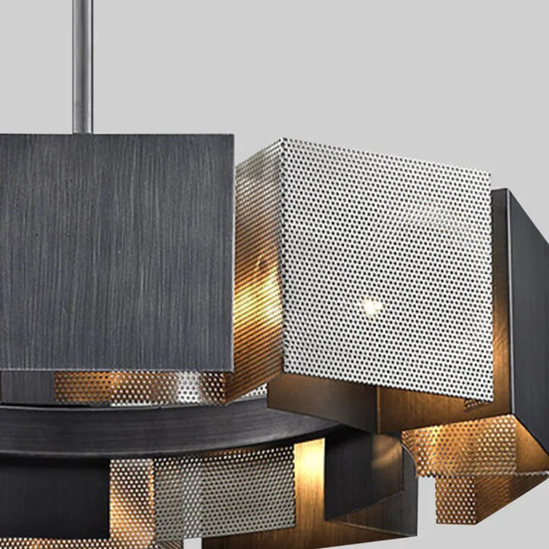 LED Obsidian Block Ceiling Chandeliers