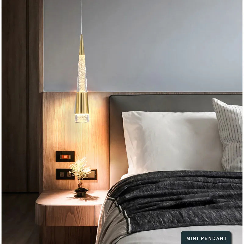 Modern Mini LED Pendant Light with Gold Finish