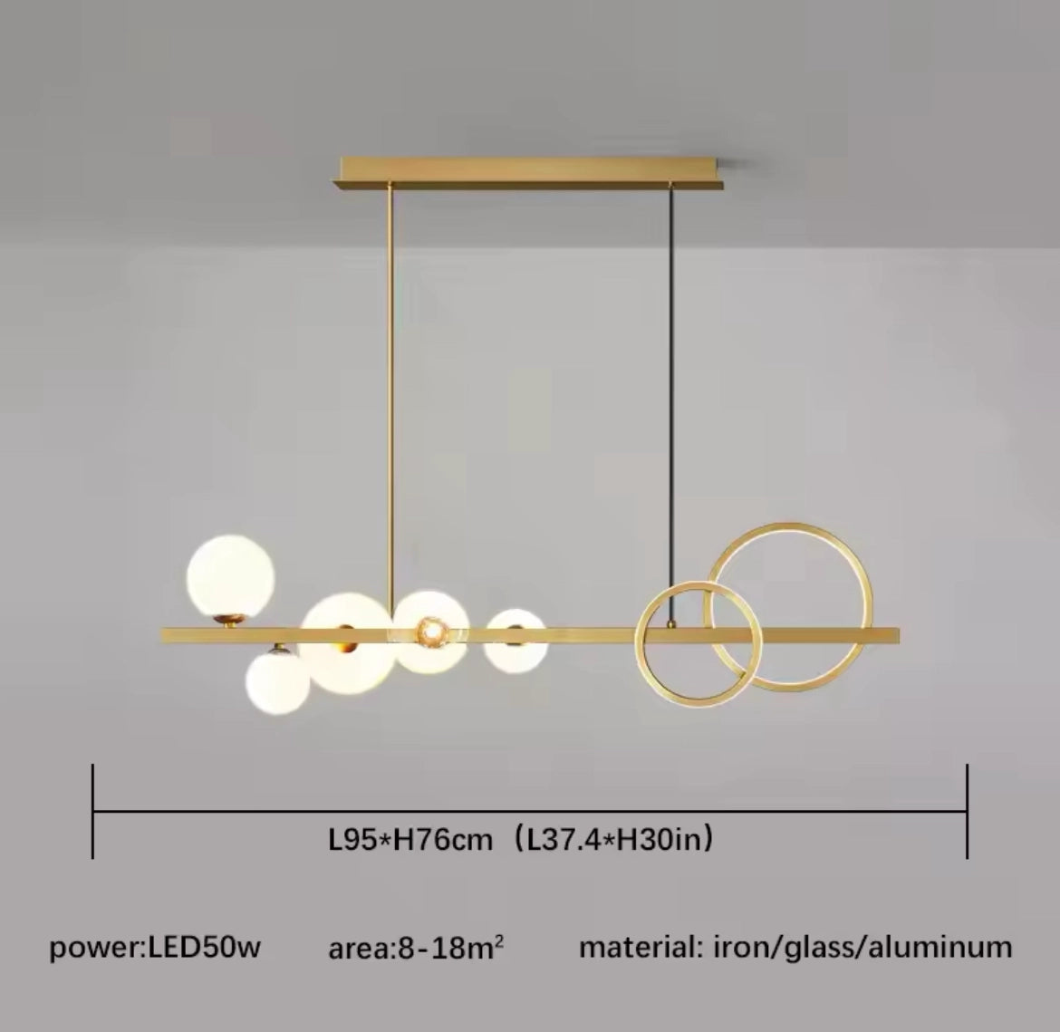Modern Globe Glass Island Pendant Light Multi Light Metal