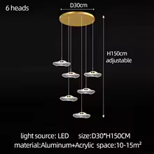 Duplex Villa Led jelly fish chandelier