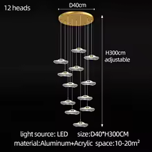 Duplex Villa Led jelly fish chandelier