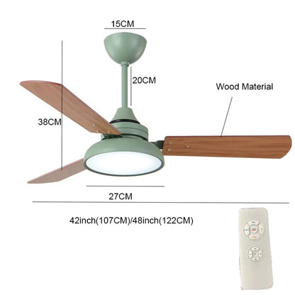 LED Modern style Wooden blades ceiling fan