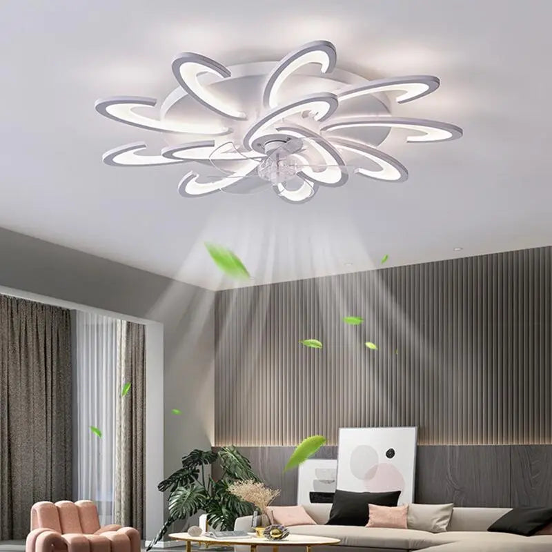 Nordic Creative flower Ceiling Fan with Remote Control