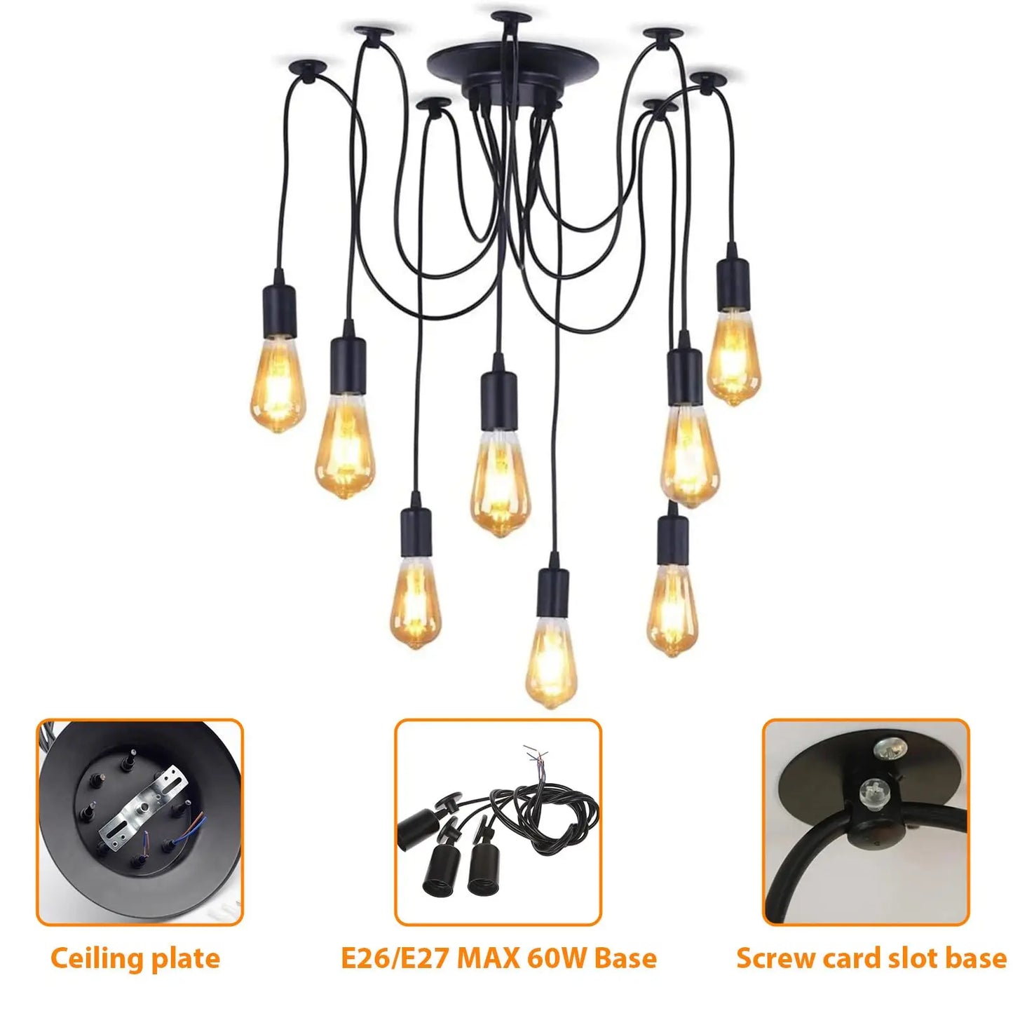 Nordic Creative Minimalist Black spider legs chandelier