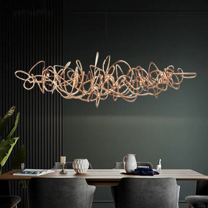 Lámpara LED de lujo postmoderna para decoración de restaurante, lámparas de escritorio frontales nórdicas, arte del hierro simple, candelabro de árbol para bar