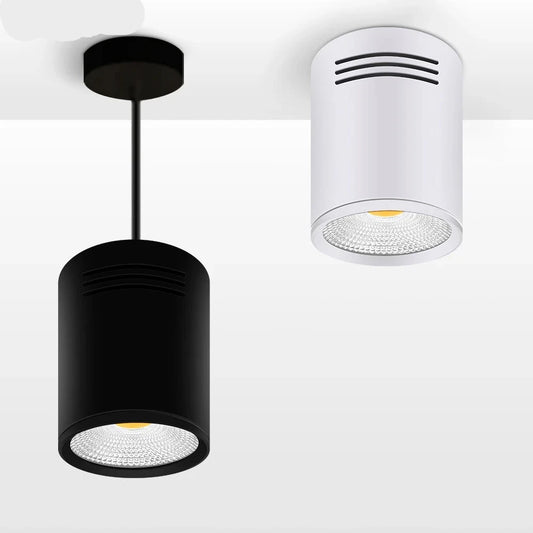 [DBF] lámpara LED de techo montada en superficie con cable colgante 3W/5W/7W/10W/12W/15W Blanco/Negro AC85-265V foco de techo decoración del hogar