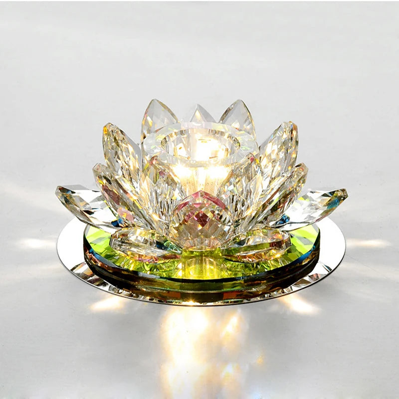 Pumpkin Lotus Crystal LED Ceiling Light