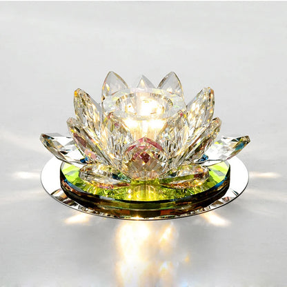 Pumpkin Lotus Crystal LED Ceiling Light