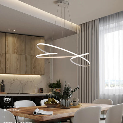 Luces colgantes led modernas para comedor, sala de estar, cocina, lámpara colgante de aluminio blanco/negro, lámparas modernas, accesorios 2018 nuevos