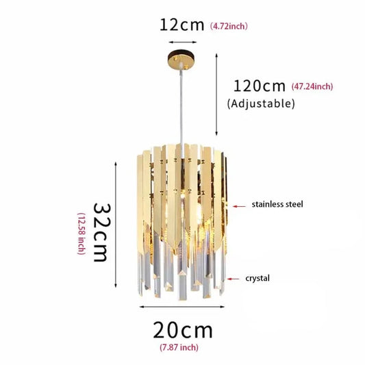 Gold k9 Crystal Modern Led pendent light