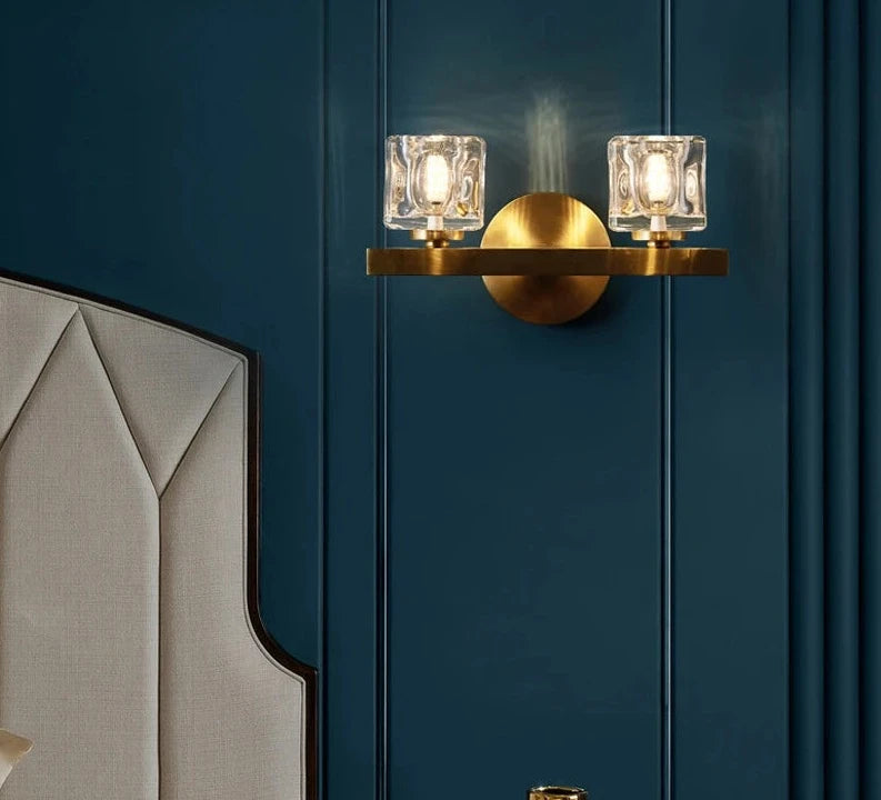 Nordic Copper crystal sconce light