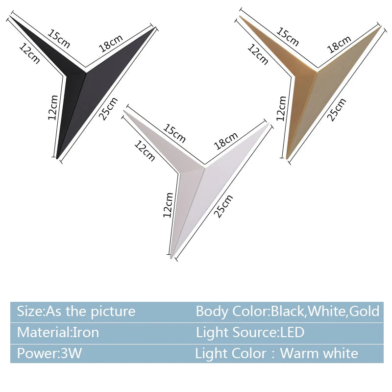 Led Triangle sconce light