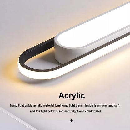 Luz Led de techo Rectangular para cocina, candelabro decorativo para el hogar, comedor, dormitorio, lámpara con Sensor, luces de techo modernas para sala de estar