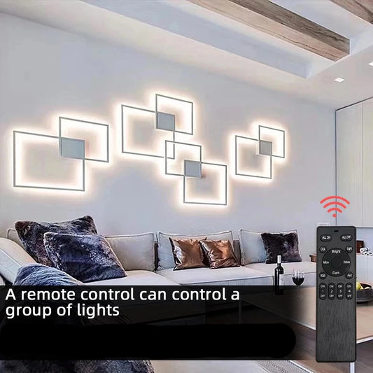 LED overlap Square Sconce Light