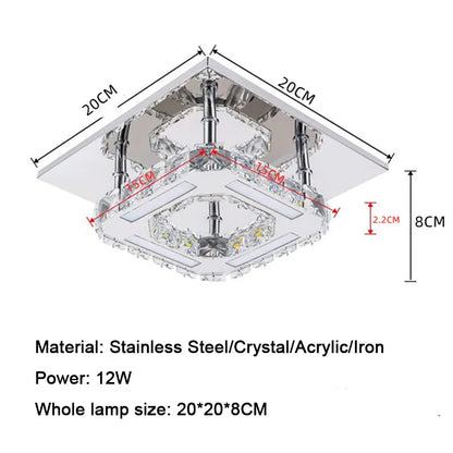 Clear Crystal square pendent light