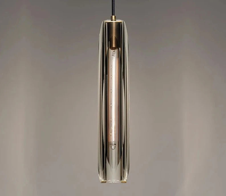 Lámpara colgante de cristal de lujo, luz postmoderna totalmente de cobre, para dormitorio, mesita de noche, sala de estar, comedor, mesa de bar, lámpara colgante de un solo cabezal