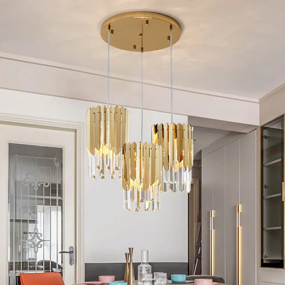 Gold k9 Crystal Modern Led pendent light