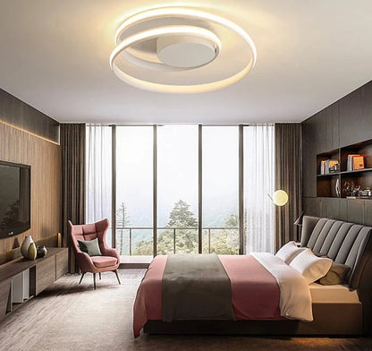 Luces de techo modernas, lámpara LED para sala de estar, dormitorio, sala de estudio, lámpara de techo montada en superficie de color blanco y negro, AC85-265V decorativa