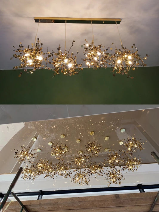 Art steel suspended pendent light