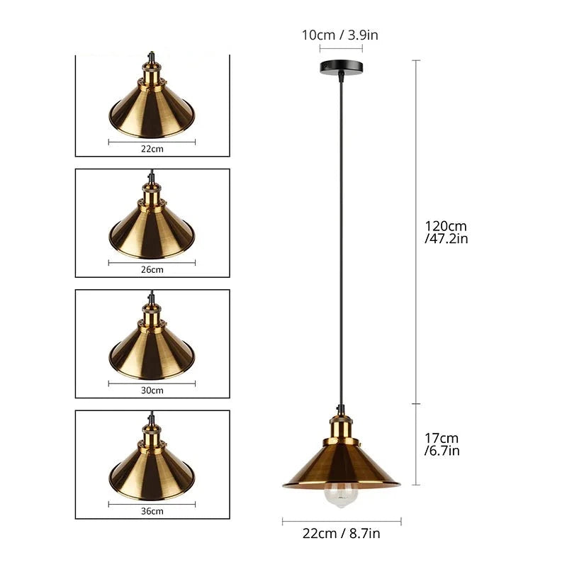 Iron 3 head Retro Industrial pendent light