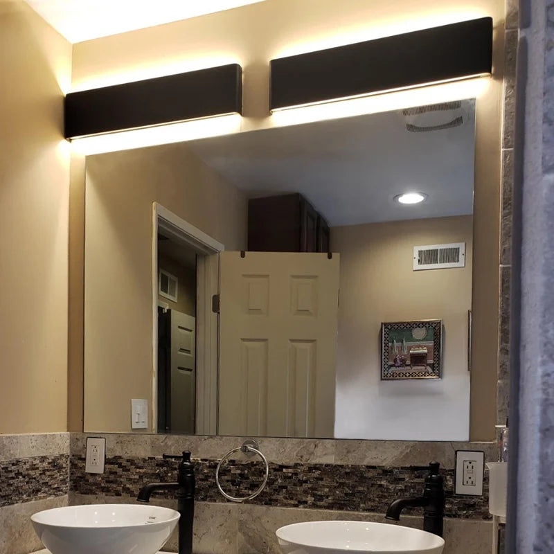 LED rectangular aluminum sconce light