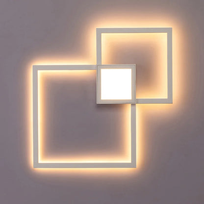LED overlap Square Sconce Light