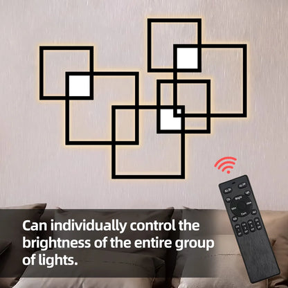 LED overlap Square Sconce Light